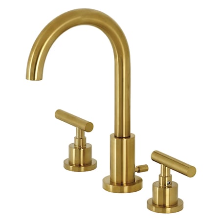 Kingston Brass FSC8923CML Manhattan Widespread Bathroom Faucet W/ Brass Pop-Up, Brass FSC8923CML